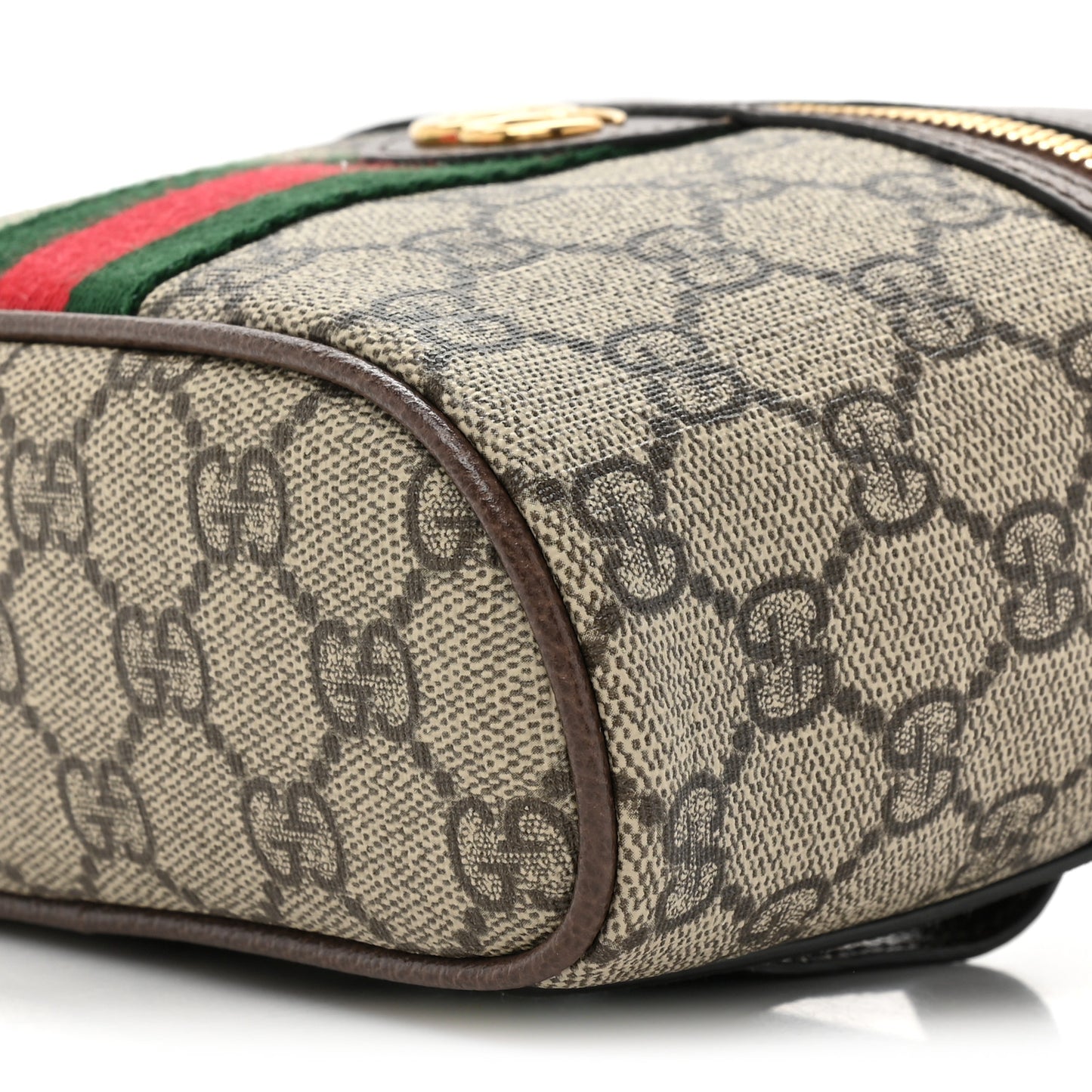 GG Supreme Monogram Textured Dollar Calfskin Web Ophidia Belt Bag 85 34 Beige Ebony New Acero