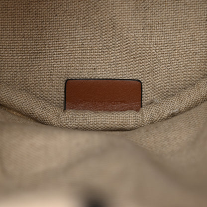 Celine Canvas Drawstring Logo Bucket Bag White Black 6 of 9