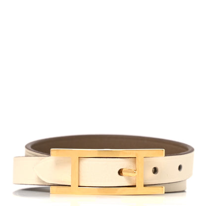 Hermes Swift Behapi Double Tour Reversible Bracelet T1  Etoupe Nata 1 of 7