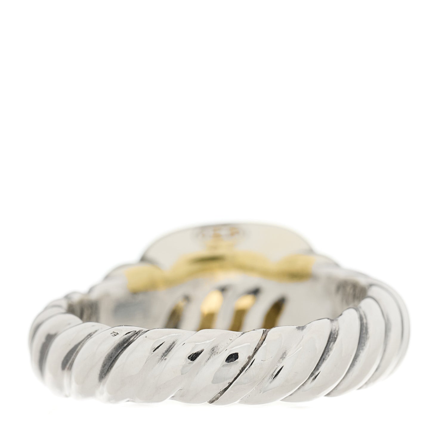 Sterling Silver 14K Yellow Gold Citrine 10mm Noblesse Ring 52 6