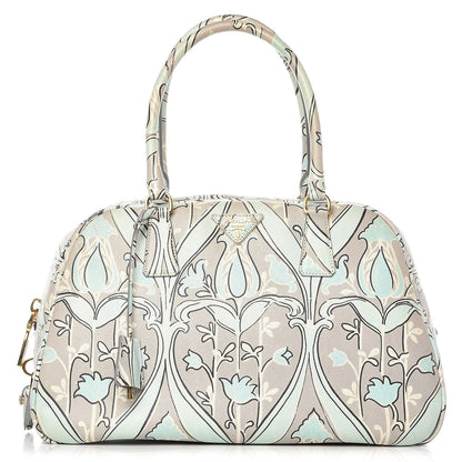 Prada Saffiano Anise Print Bauletto Green 1 of 12