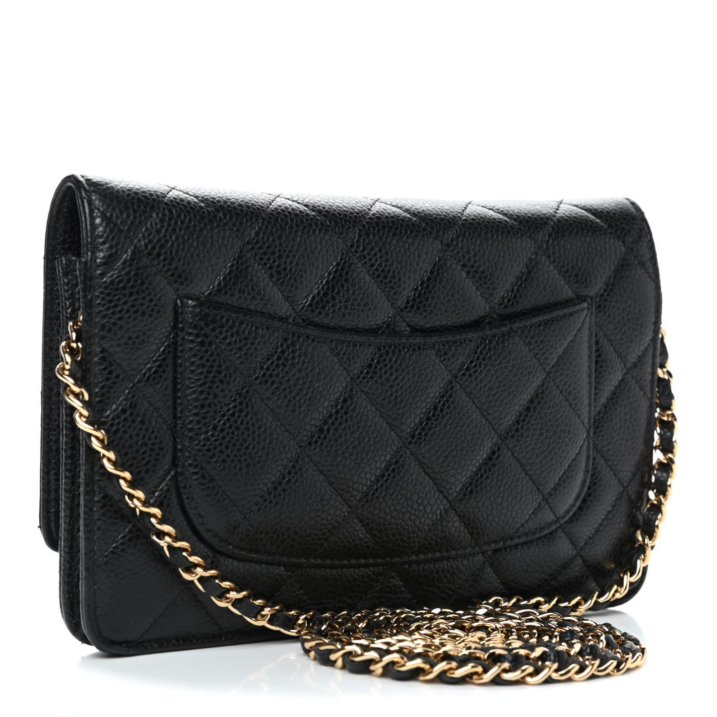 Caviar Quilted Wallet On Chain WOC Black