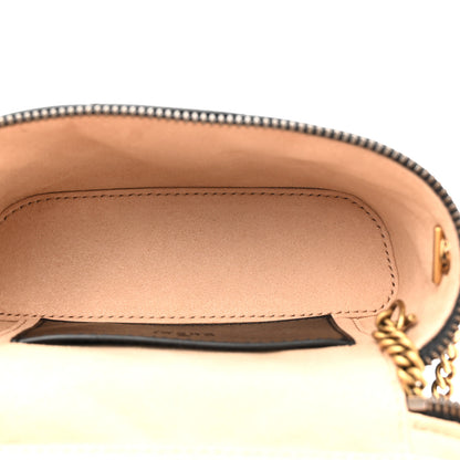 Gucci Calfskin Matelasse Chevron Mini GG Marmont Top Handle Bag Black 5 of 10