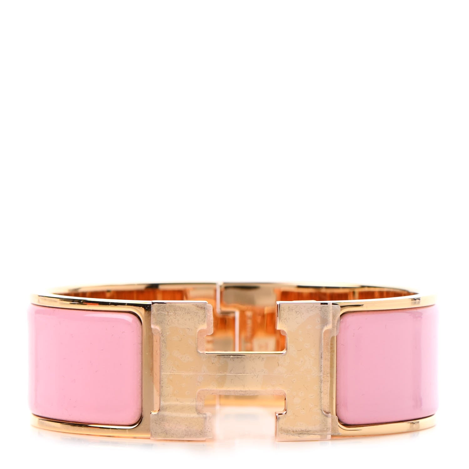 Hermes Enamel Wide Clic Clac H Bracelet PM Rose Nacarat 1 of 6