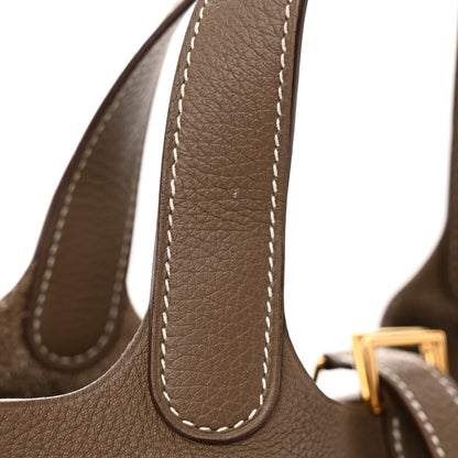 Hermes Taurillon Clemence Picotin Lock 18 PM Etoupe 11 of 12