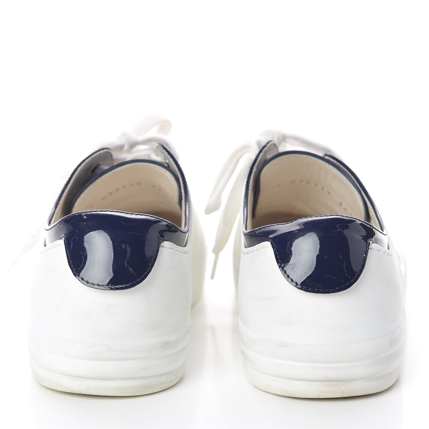 Chanel Patent CC Sneakers 36.5 Navy White 17 of 17