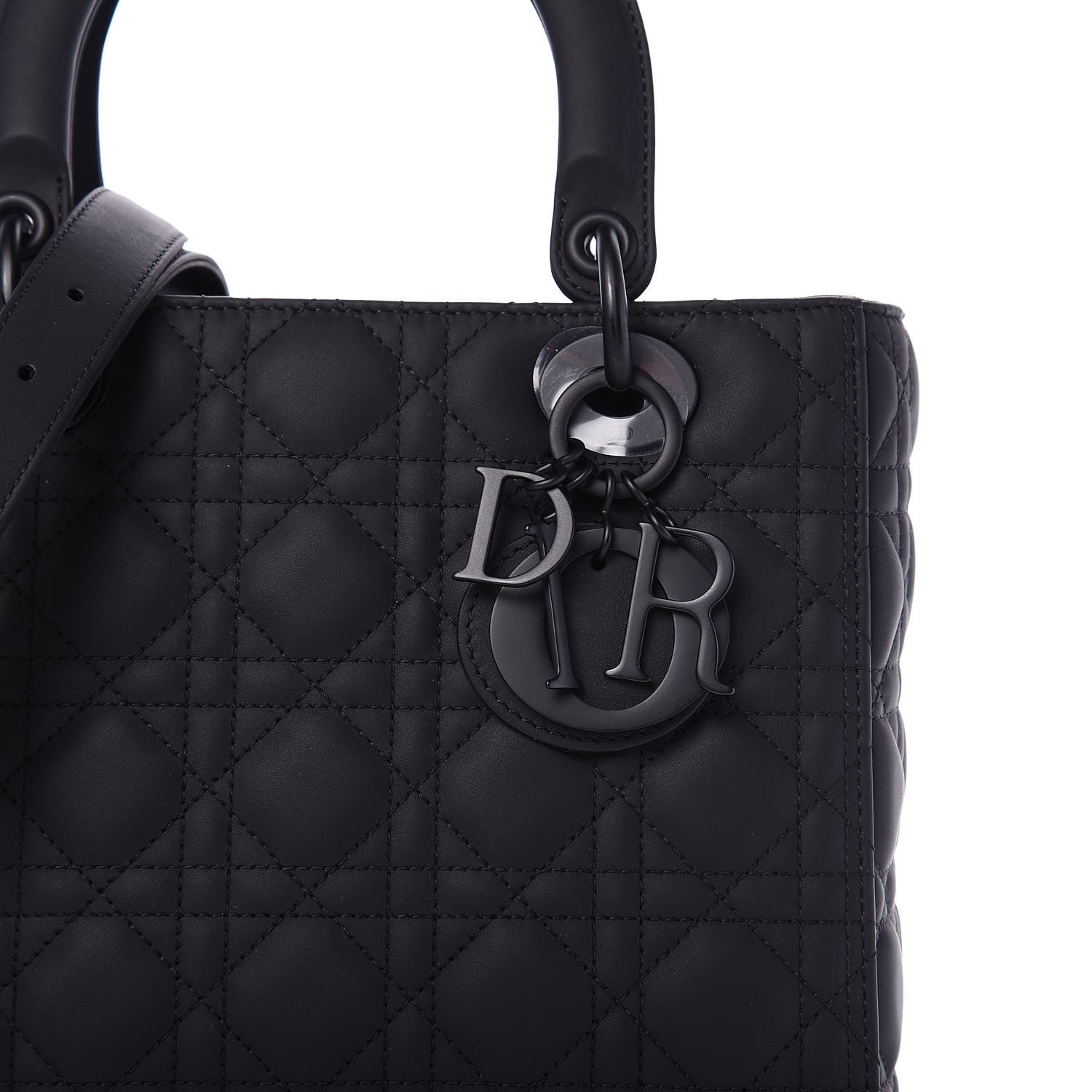Christian Dior Ultra Matte Calfskin Cannage Medium Lady Dior Black 10 of 11