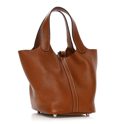 Hermes Barenia Faubourg Picotin Lock 18 PM Fauve 2 of 10