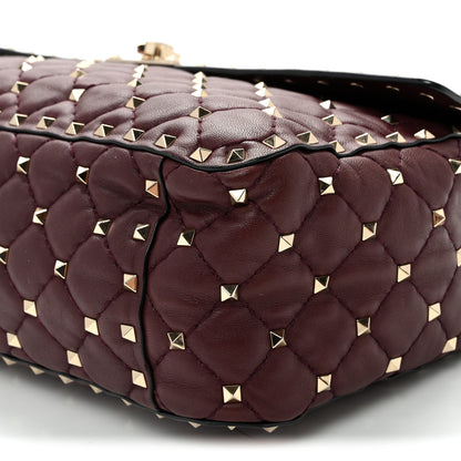 Valentino Garavani Nappa Large Rockstud Spike Shoulder Bag Rubin 9 of 10
