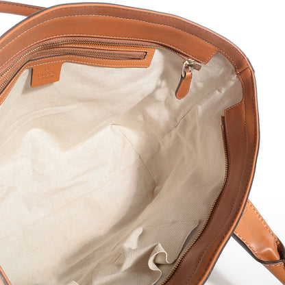 Gucci Monogram Web Medium Heritage Tote Tan 5 of 7