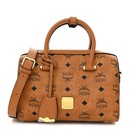 MCM Visetos Small Essential Boston Bag Cognac 1 of 9