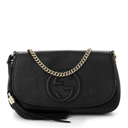 Gucci Pebbled Calfskin Medium Soho Flap Crossbody Black 1 of 10