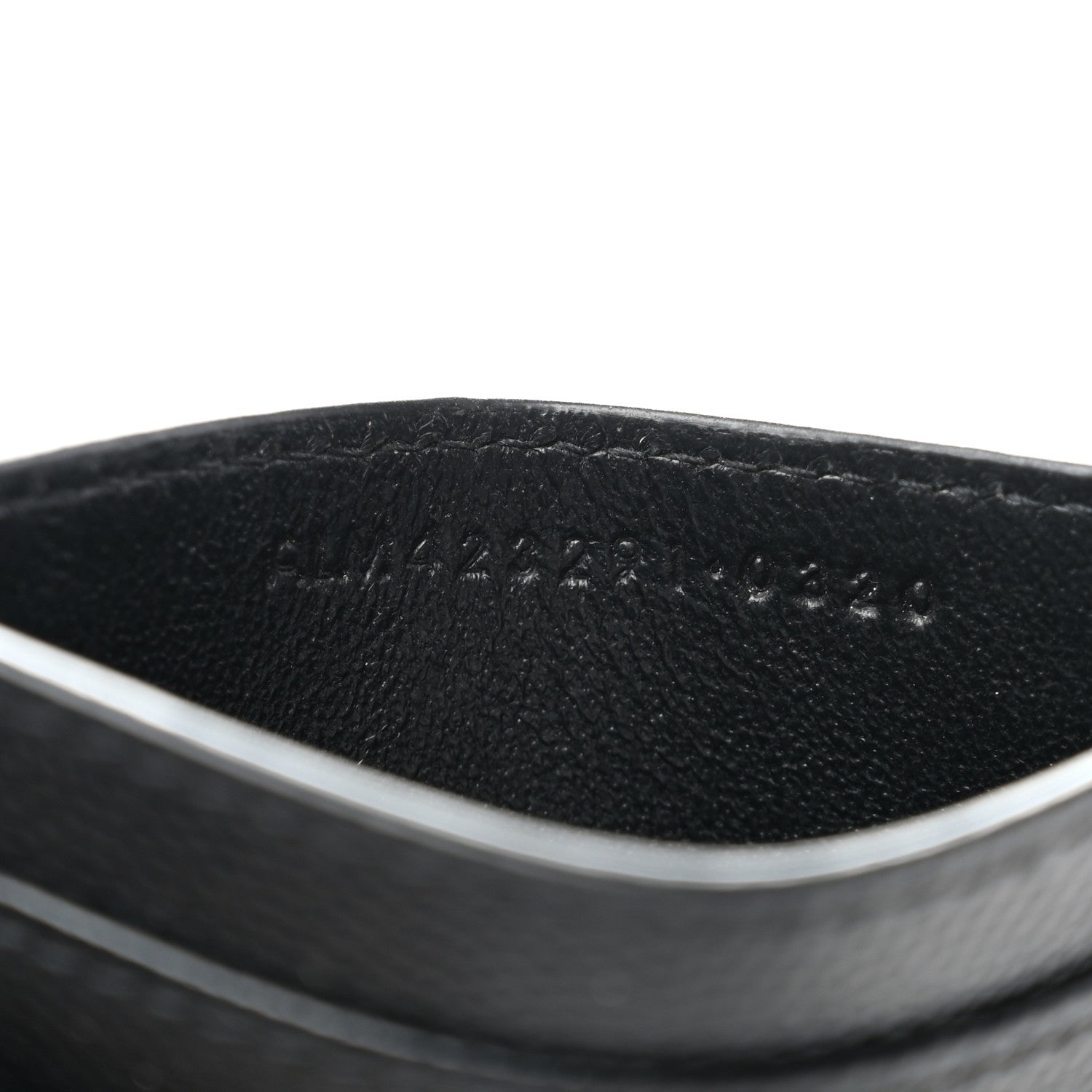 Saint Laurent Grain De Poudre Matelasse Chevron Monogram Credit Card Case Black 7 of 8
