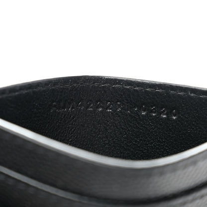 Saint Laurent Grain De Poudre Matelasse Chevron Monogram Credit Card Case Black 7 of 8