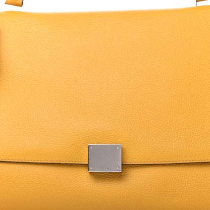 Celine Drummed Calfskin Suede Medium Trapeze Ocre 9 of 10