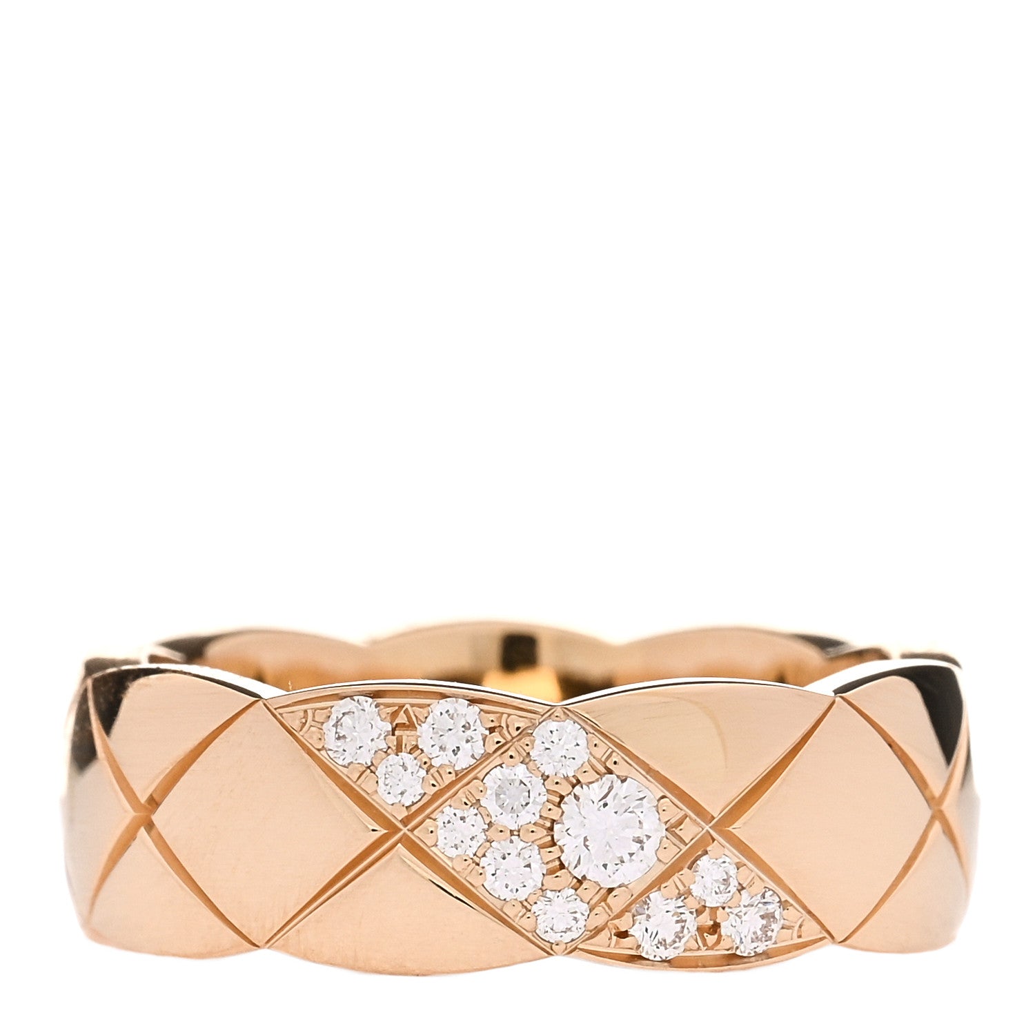 Chanel 18K Yellow Gold Diamond Small Coco Crush Ring 54 6.75 1 of 7