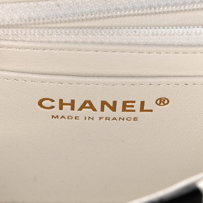 Chanel Lambskin Quilted Mini Rectangular Flap White Black 6 of 11