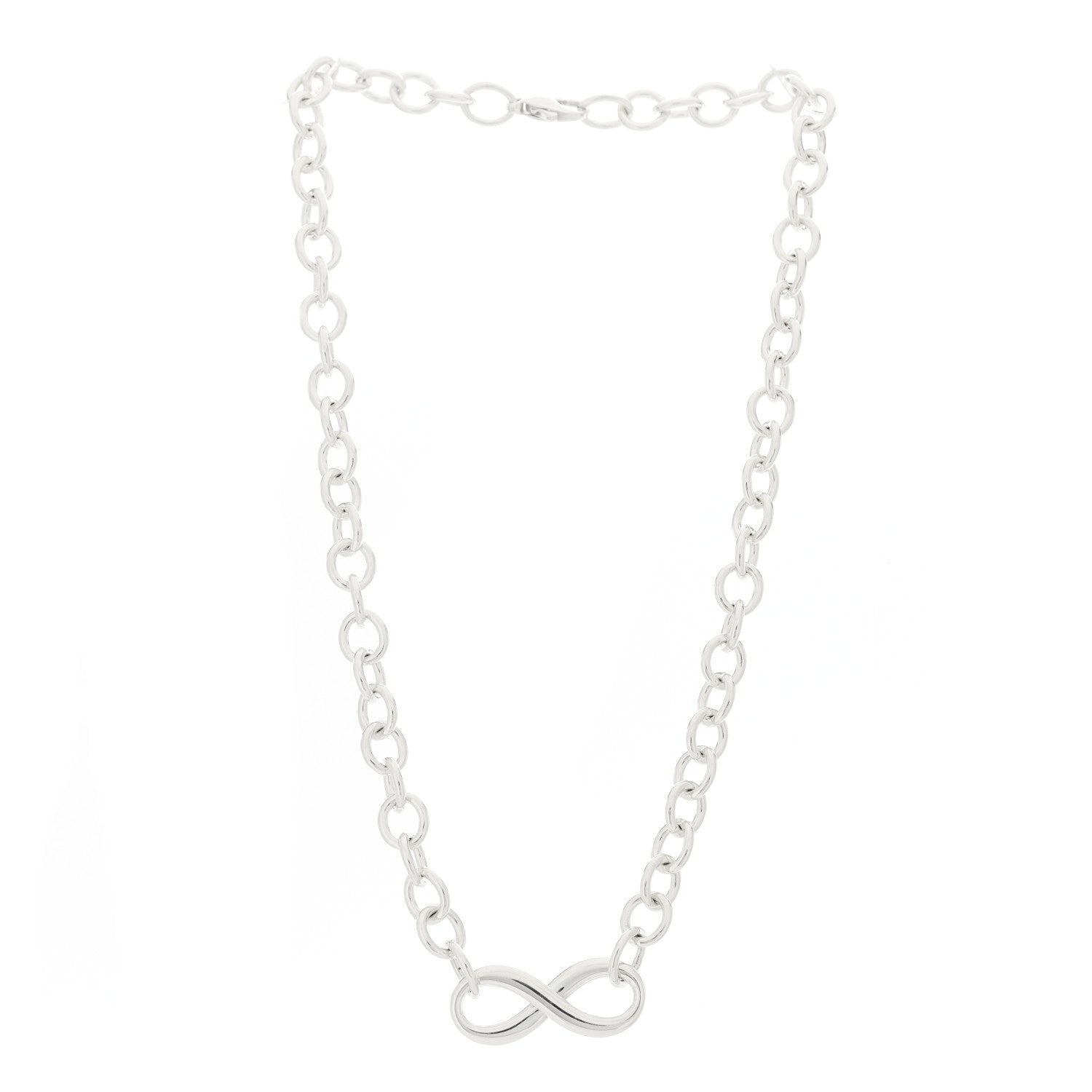Tiffany Sterling Silver Infinity Link Necklace 3 of 5