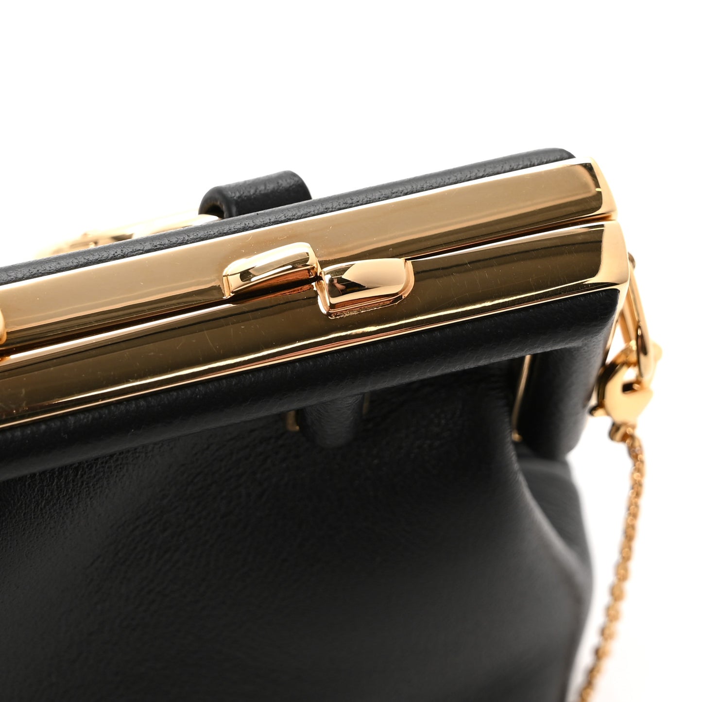 Shiny Nappa Nano Fendi First Bag Charm Black