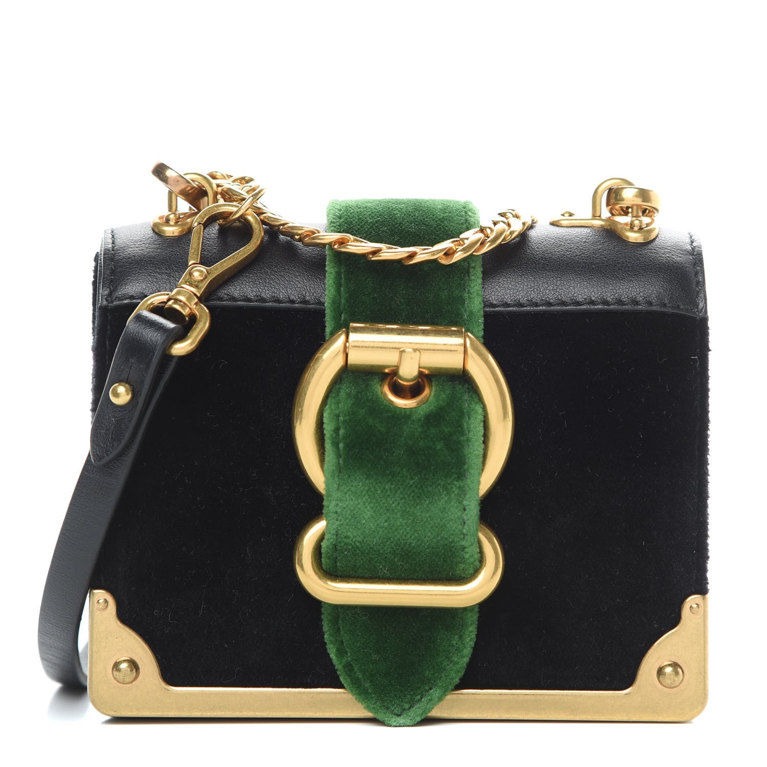 Prada Velvet City Calfskin Micro Cahier Bag Black Alloro 1 of 11