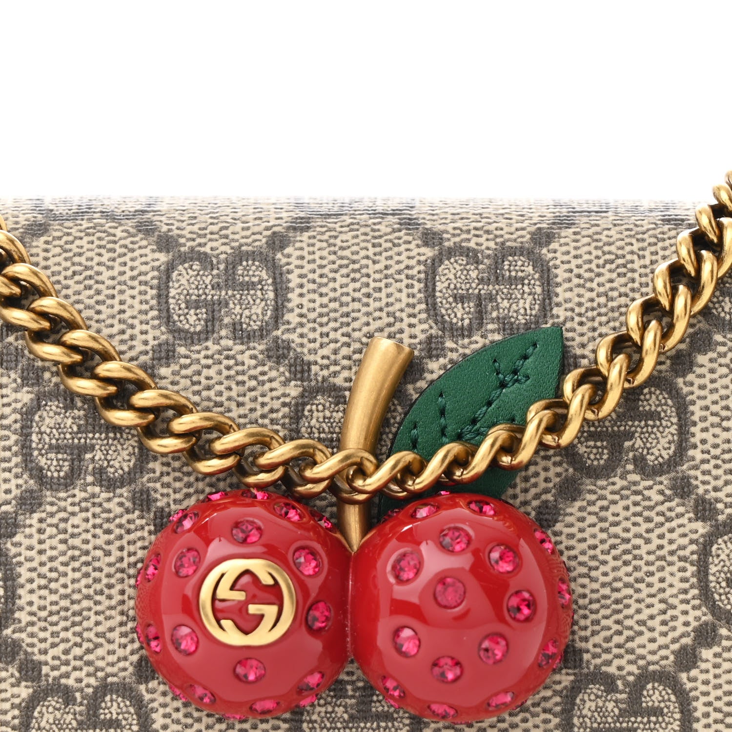 Gucci GG Supreme Monogram Mini Cherry Chain Bag 7 of 10