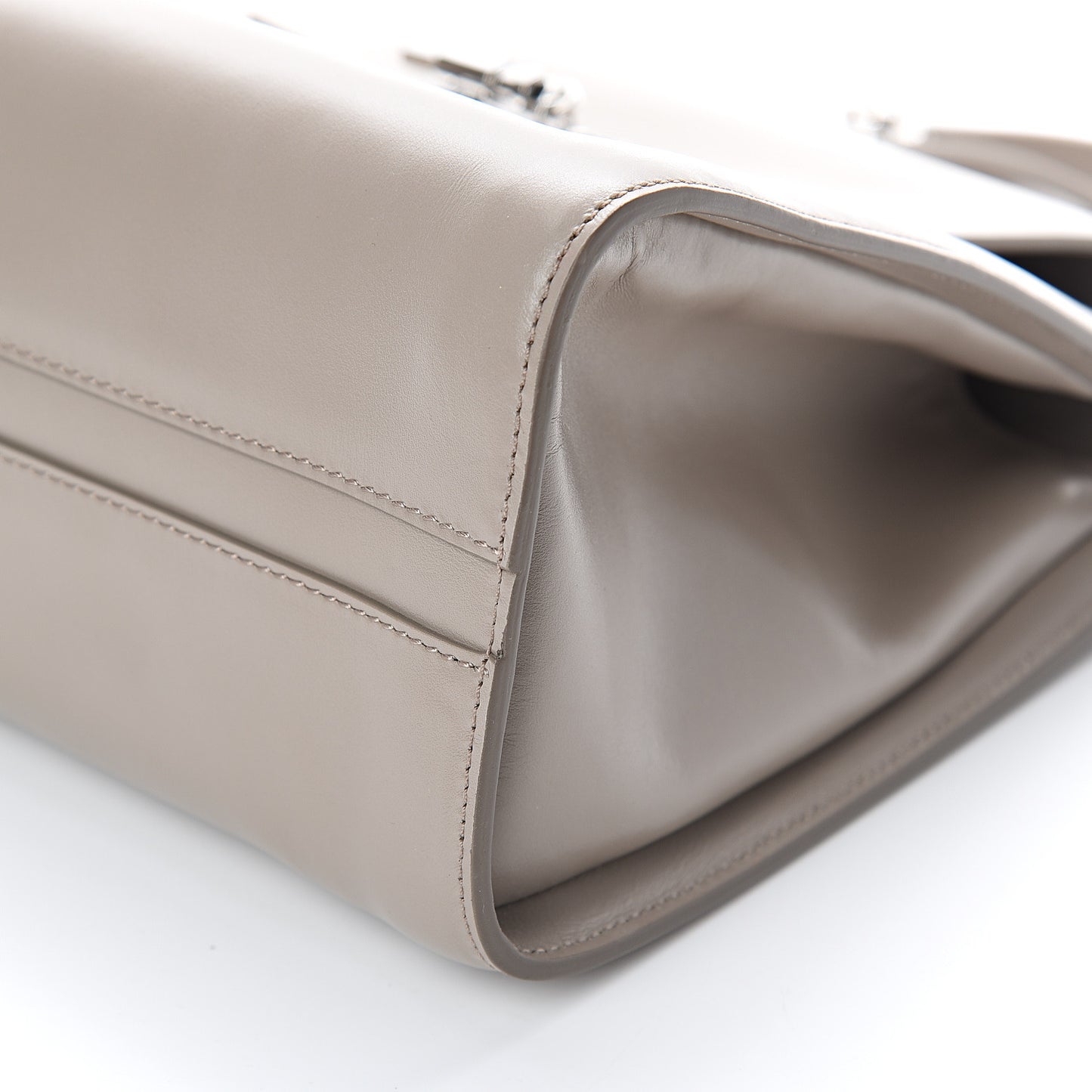 Shiny Calfskin Medium Annie Shoulder Bag Motty Grey