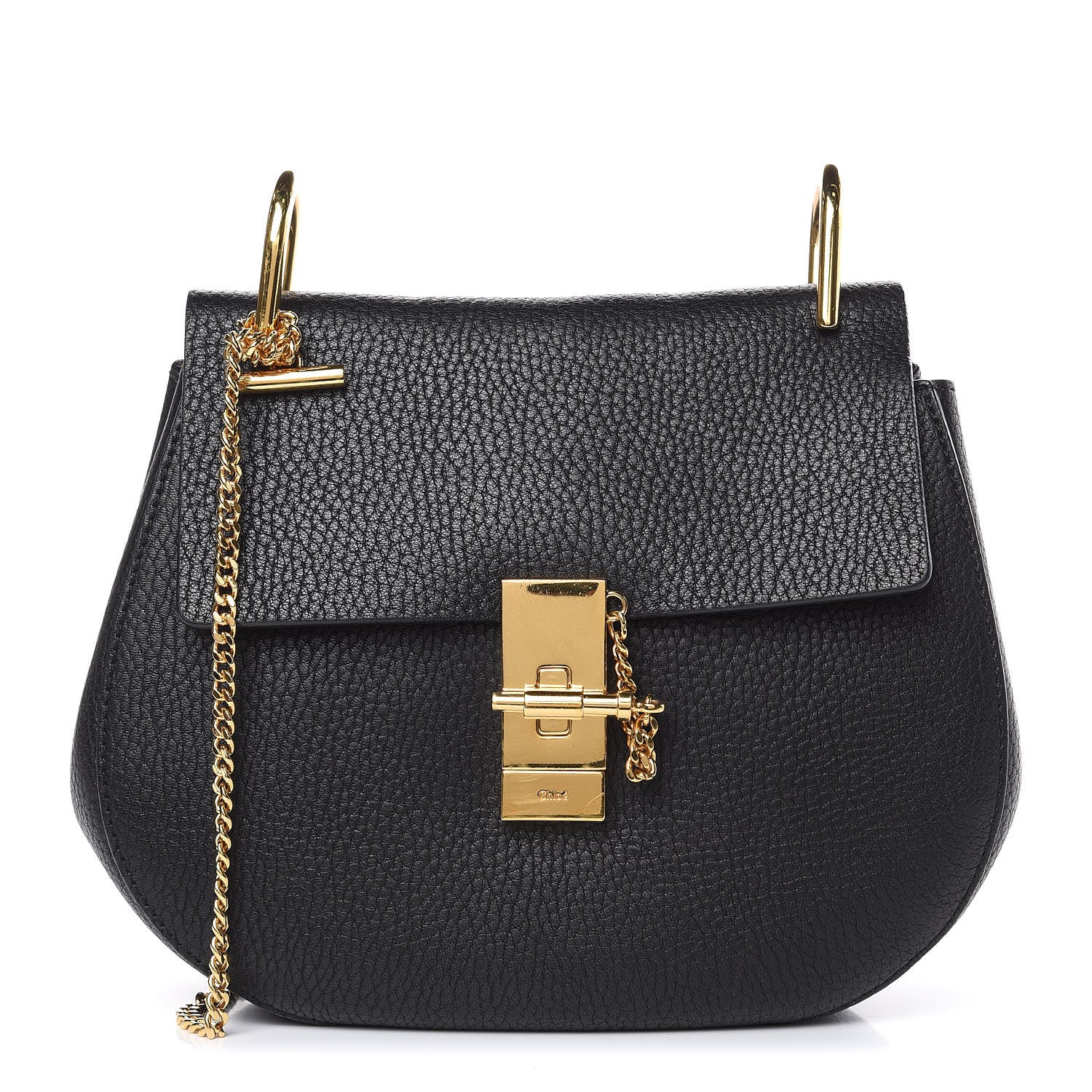 Chloe Grained Lambskin Drew Shoulder Bag Black 1 of 9