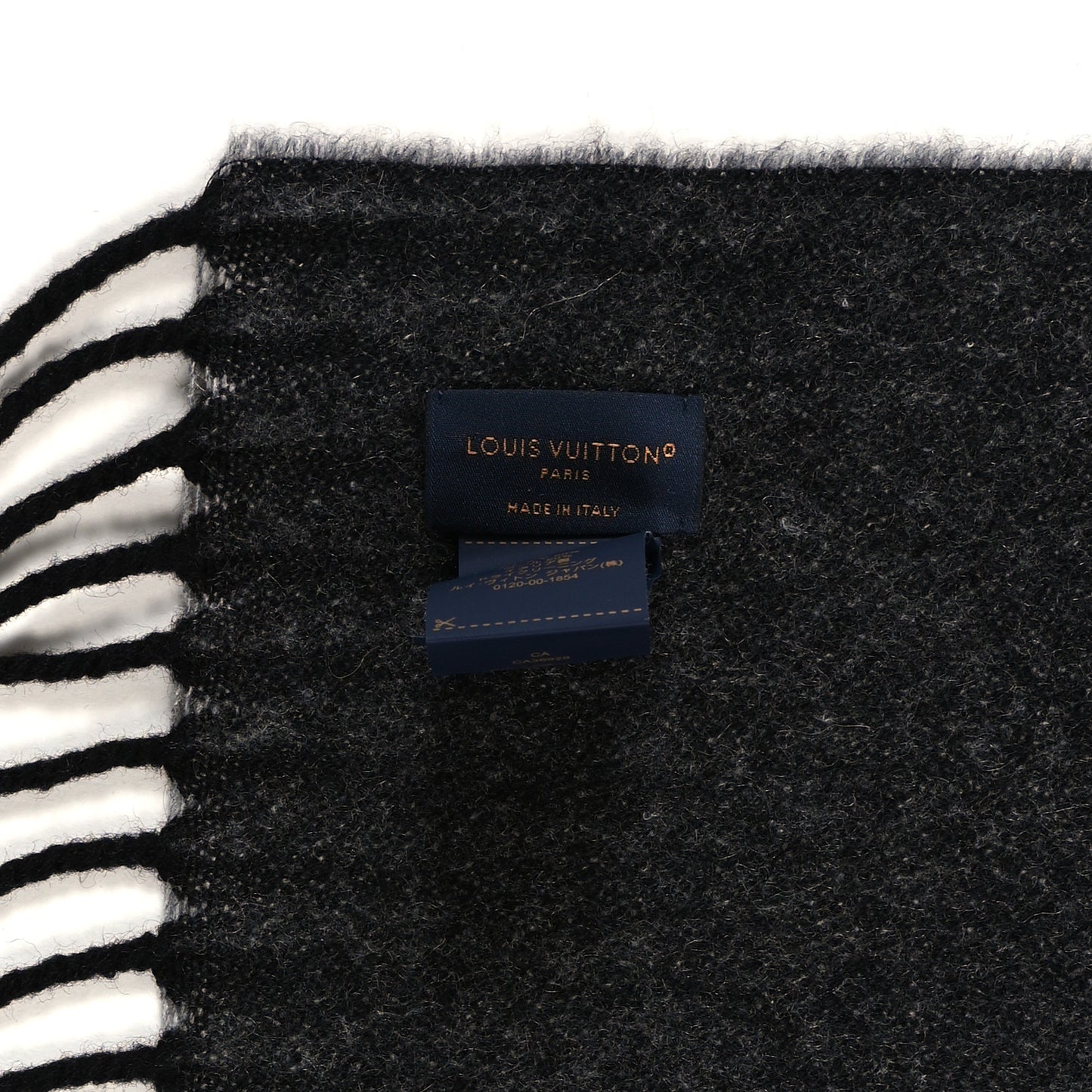 Cashmere Wool Monogram Gradient Scarf Light Grey