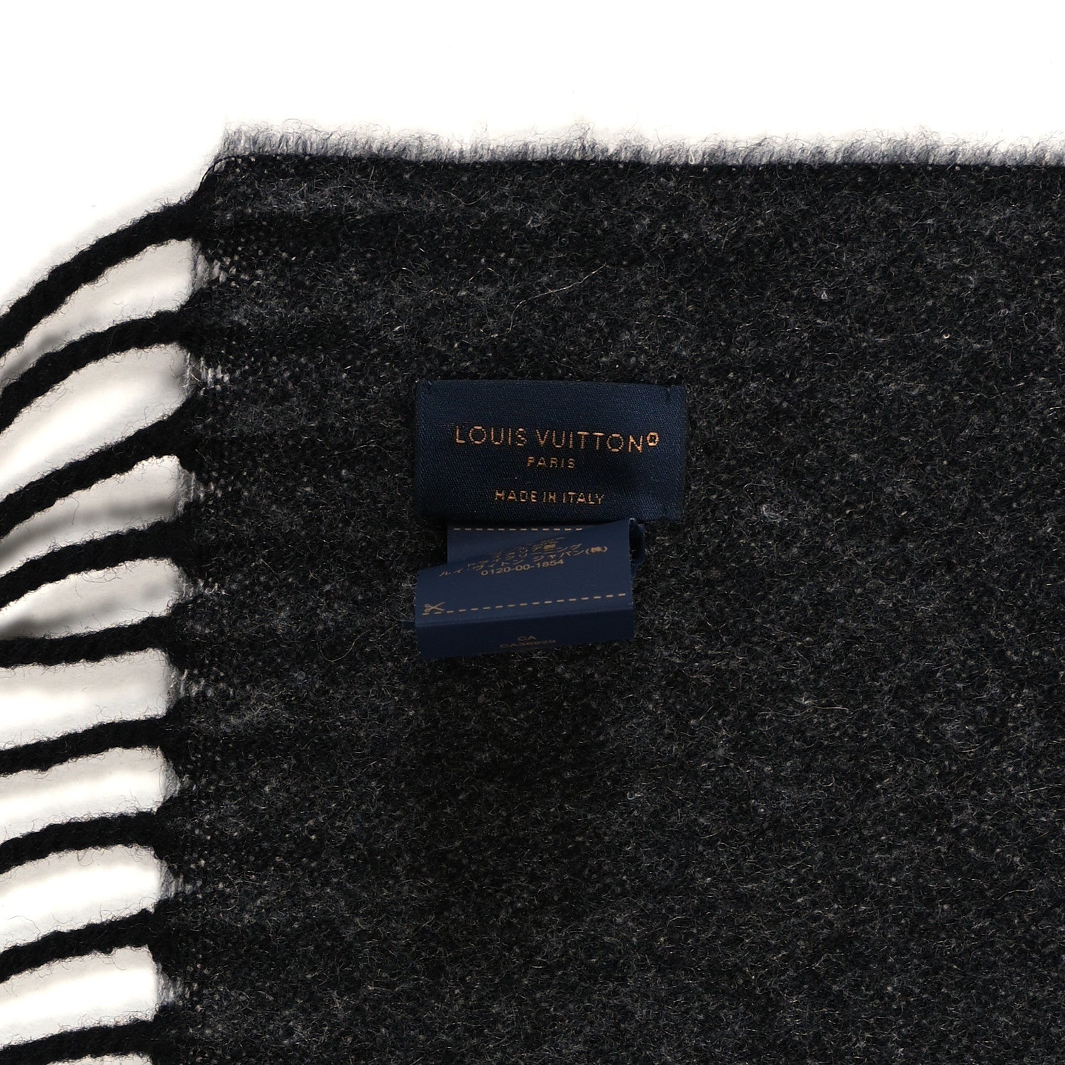 Louis Vuitton Cashmere Wool Monogram Gradient Scarf Light Grey 3 of 3