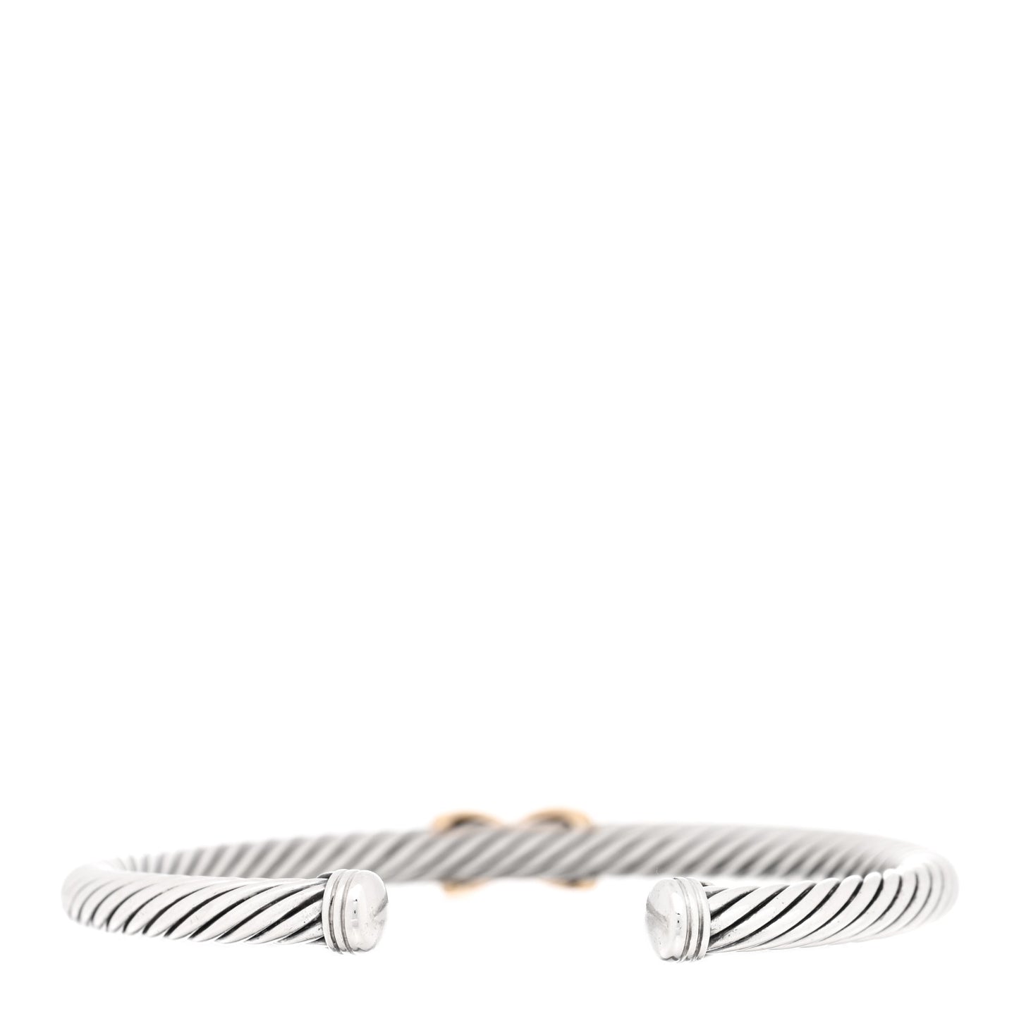 Sterling Silver 14K Yellow Gold 5mm X Station Cable Bracelet