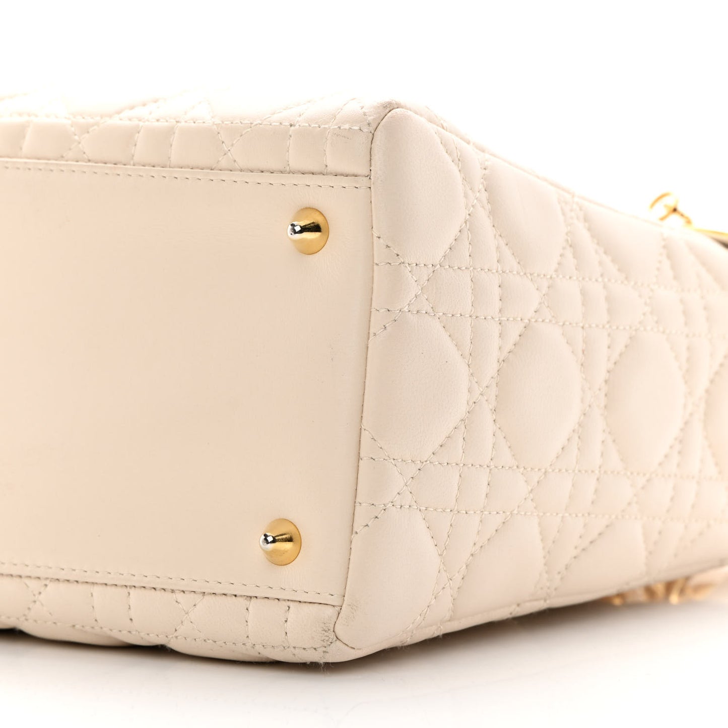 Lambskin Cannage Medium Lady Dior Light Beige