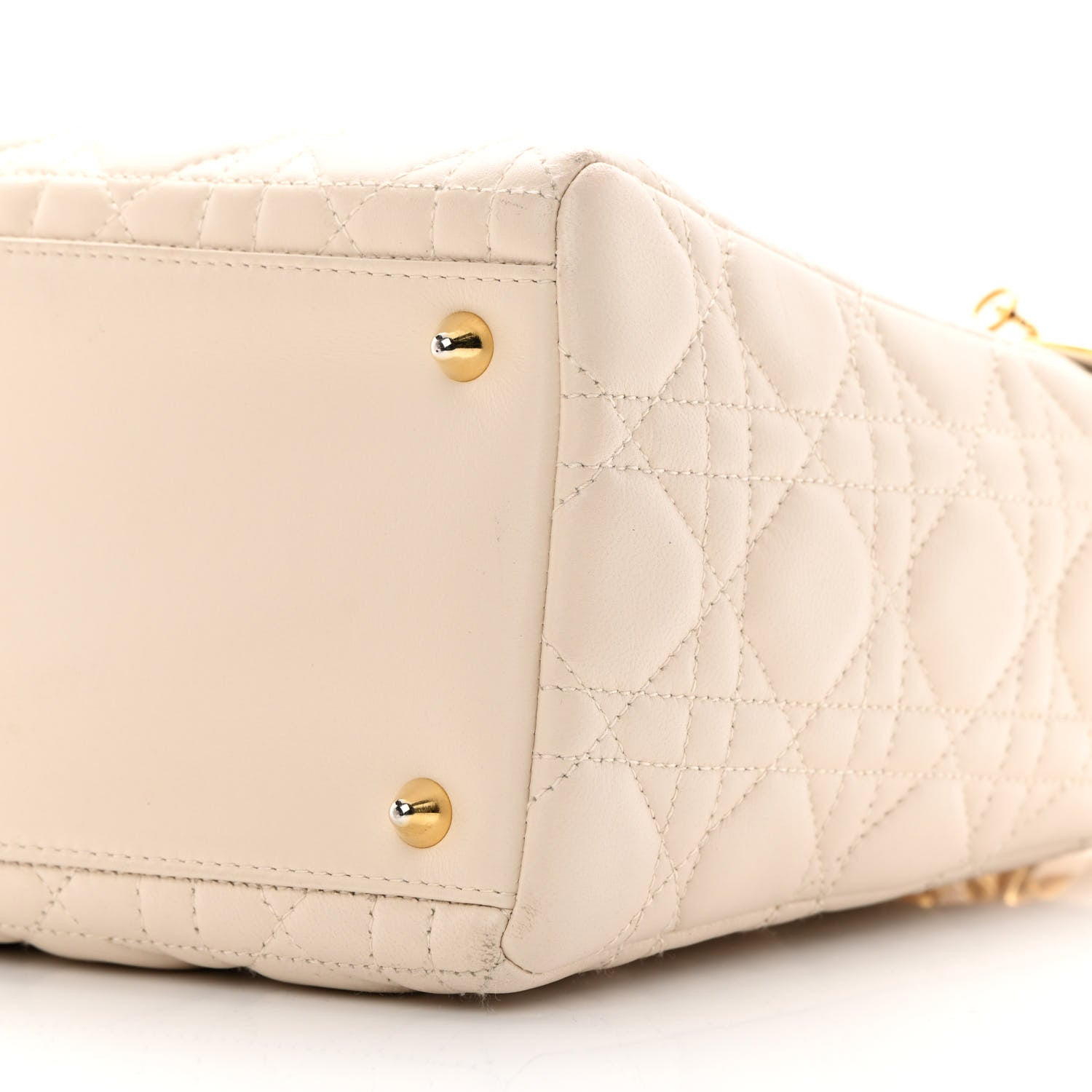 Christian Dior Lambskin Cannage Medium Lady Dior Light Beige 10 of 18