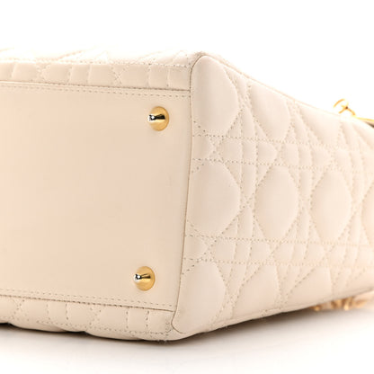 Christian Dior Lambskin Cannage Medium Lady Dior Light Beige 10 of 18