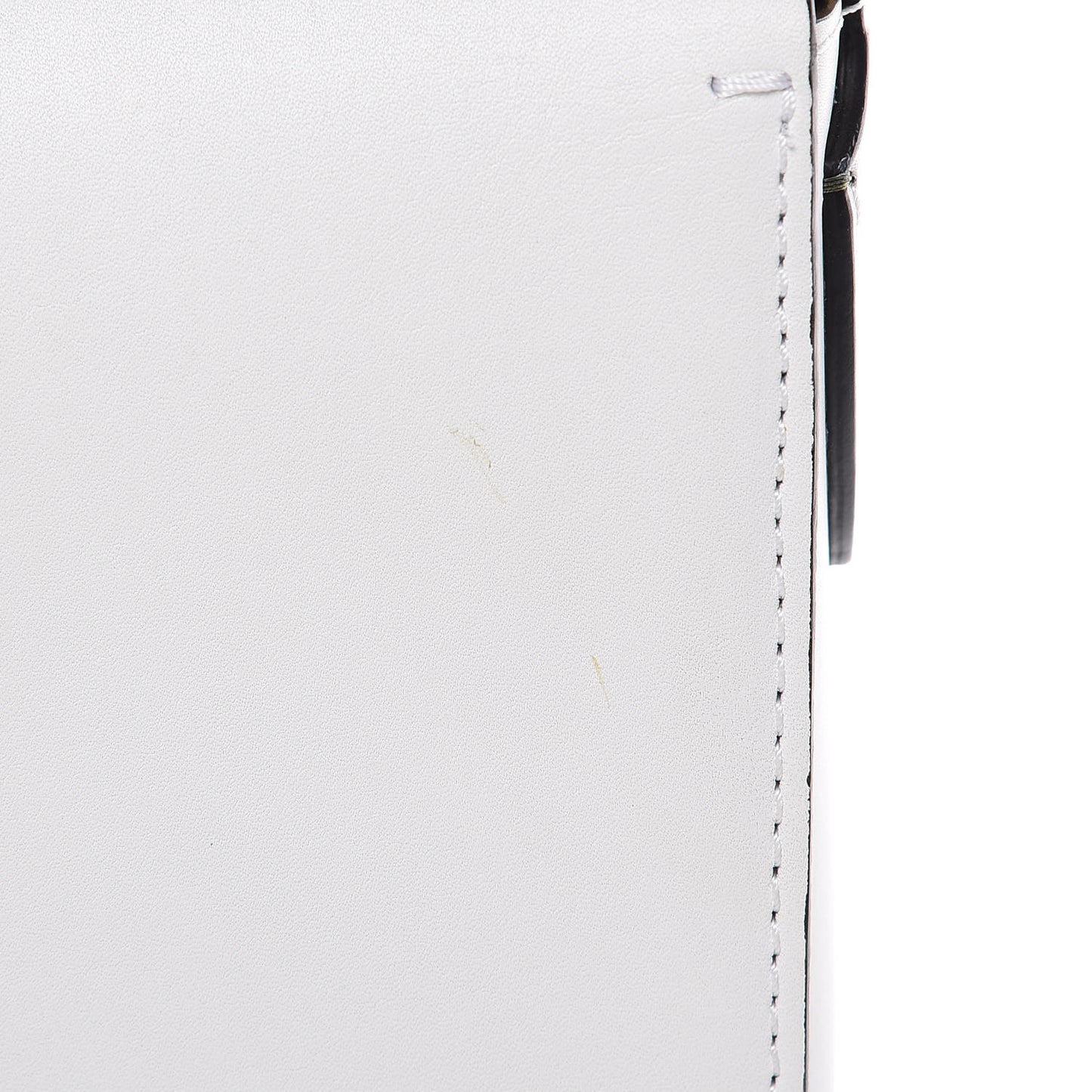 Calfskin Large Square Satchel Chalk White