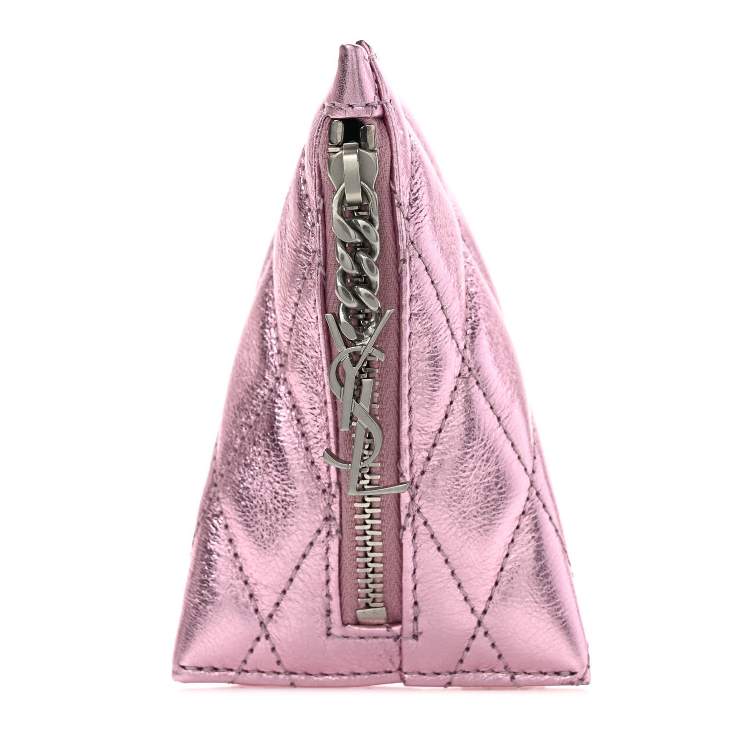 Metallic Calfskin Berlingo Bag Charm New Azalea