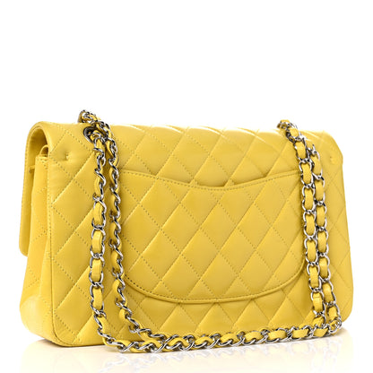 Chanel Lambskin Quilted Medium Double Flap Yellow 2 of 16