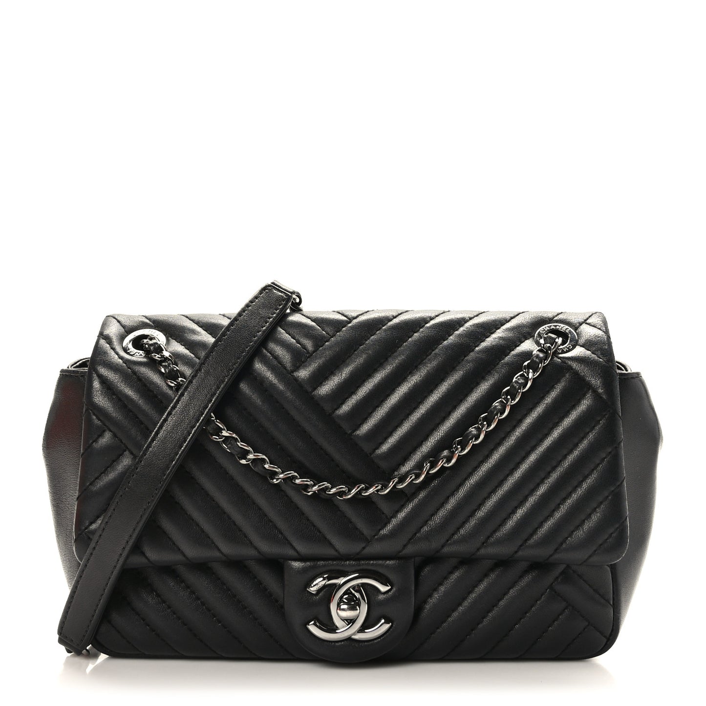Lambskin Small CC Crossing Flap Black