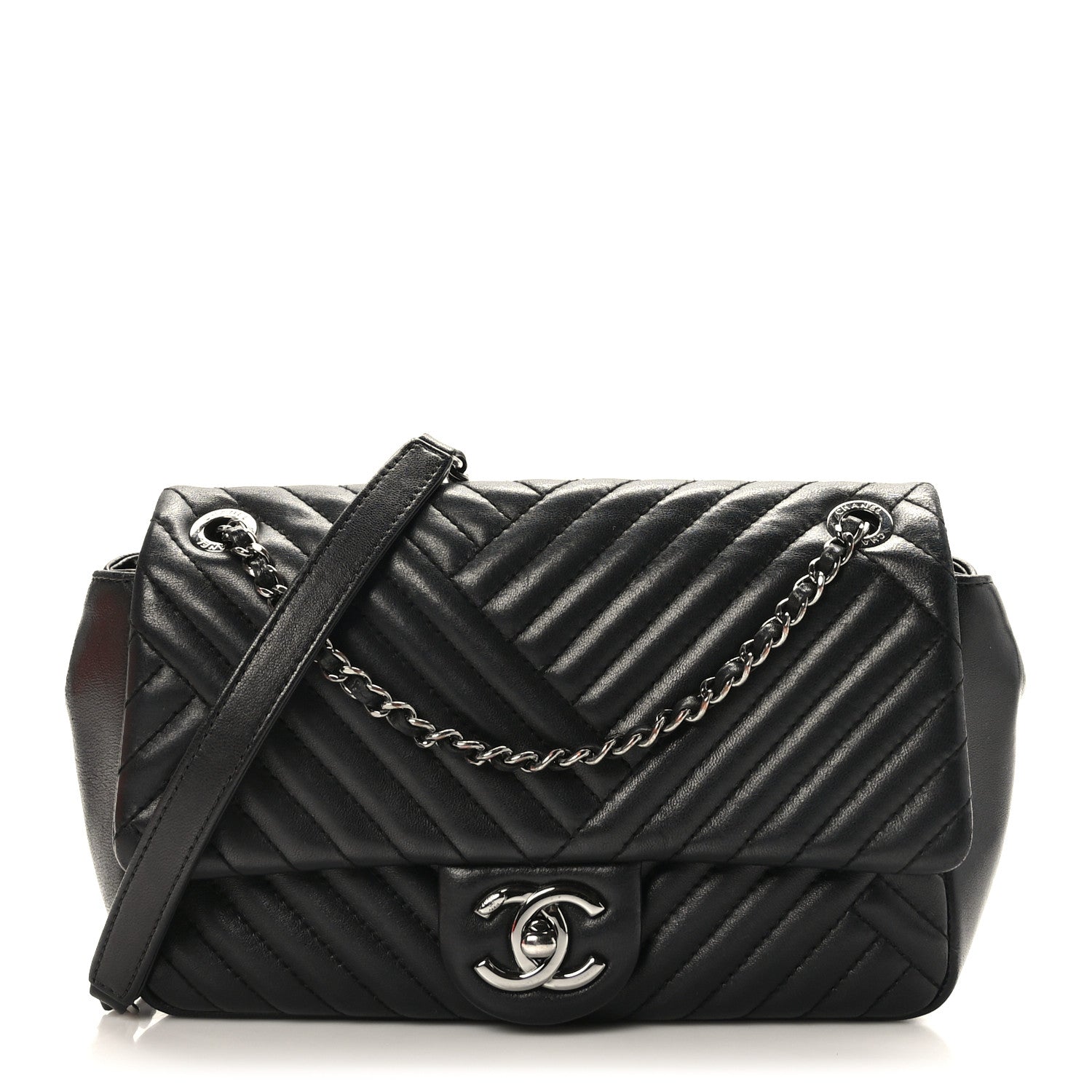 Chanel Lambskin Small CC Crossing Flap Black 1 of 9