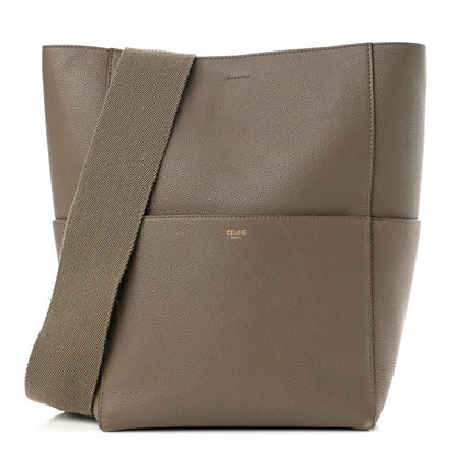 Celine Soft Grained Calfskin Sangle Bucket Bag Taupe 1 of 17