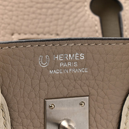 Hermes Togo Horseshoe Birkin 25 Gris Tourterelle Beton 6 of 10