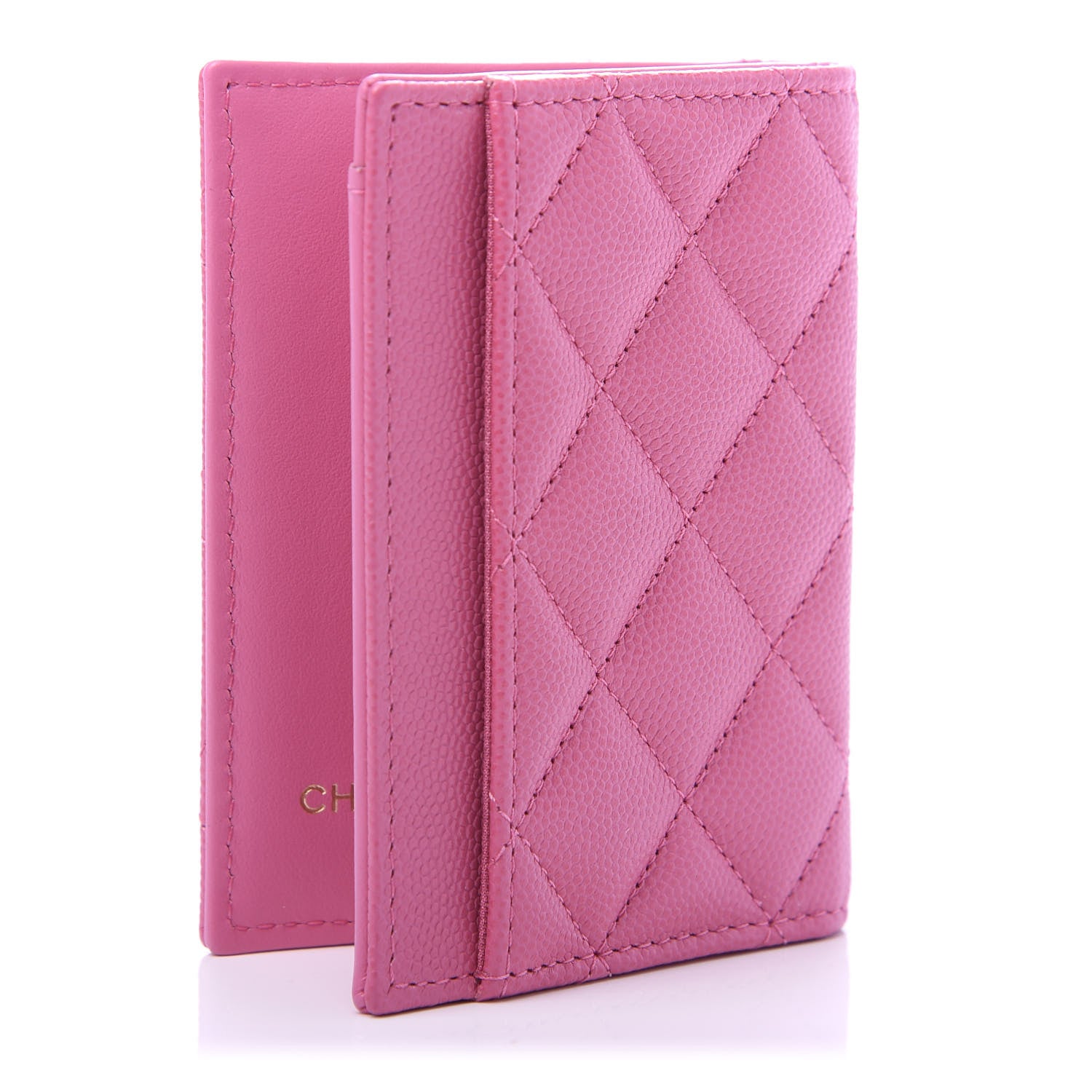 Chanel Caviar Quilted Card Holder Wallet Pink 3 of 11