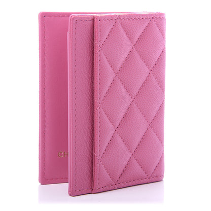 Chanel Caviar Quilted Card Holder Wallet Pink 3 of 11