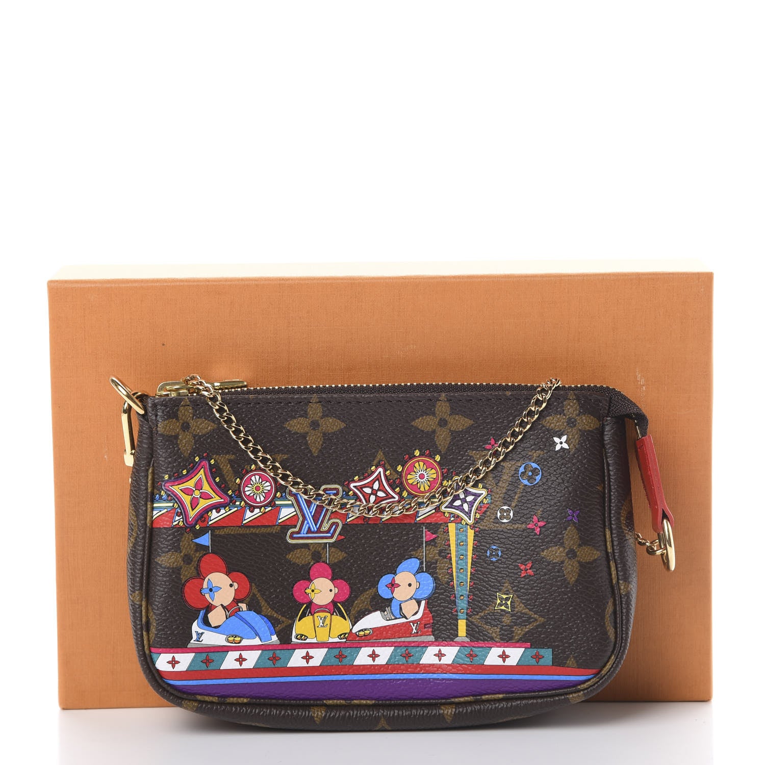 Louis Vuitton Monogram 2020 Christmas Animation Bumper Cars Mini Pochette Accessories Coquelicot 7 of 7
