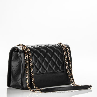 Chanel Sheepskin Quilted Vintage Mademoiselle Flap Black 3 of 8