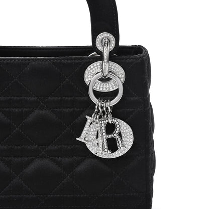 Christian Dior Satin Swarovski Crystal Cannage Mini Lady Dior Black 10 of 10