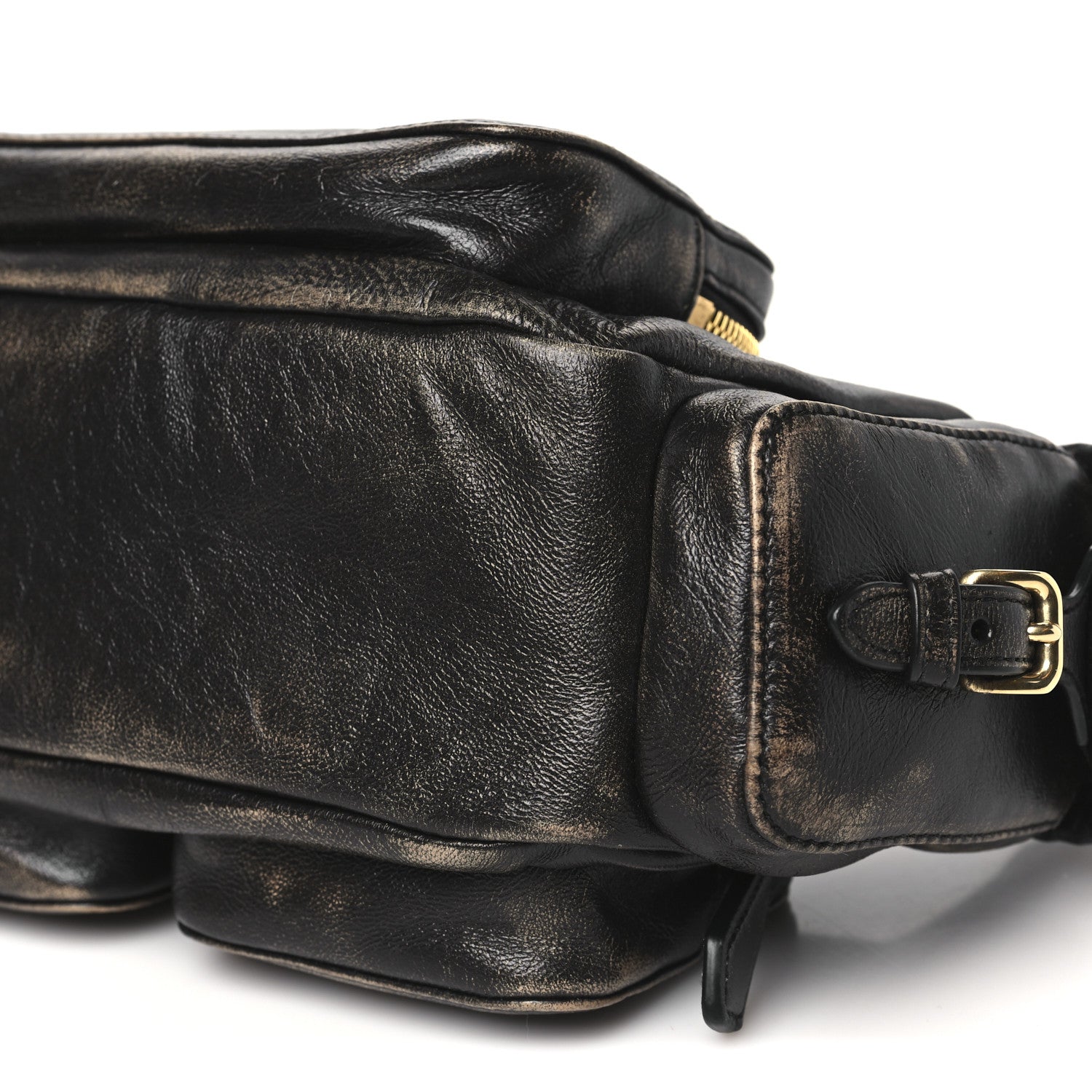 Miu Miu Distressed Nappa Pocket Bag Sand Coffee 9 of 9
