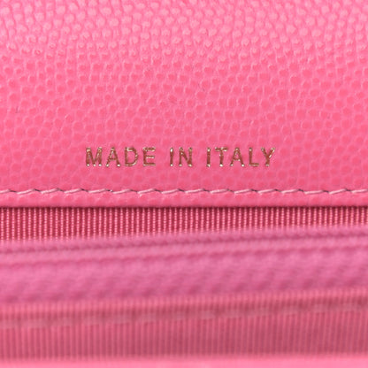 Chanel Caviar Quilted Square Wallet On Chain WOC Pink 7 of 11