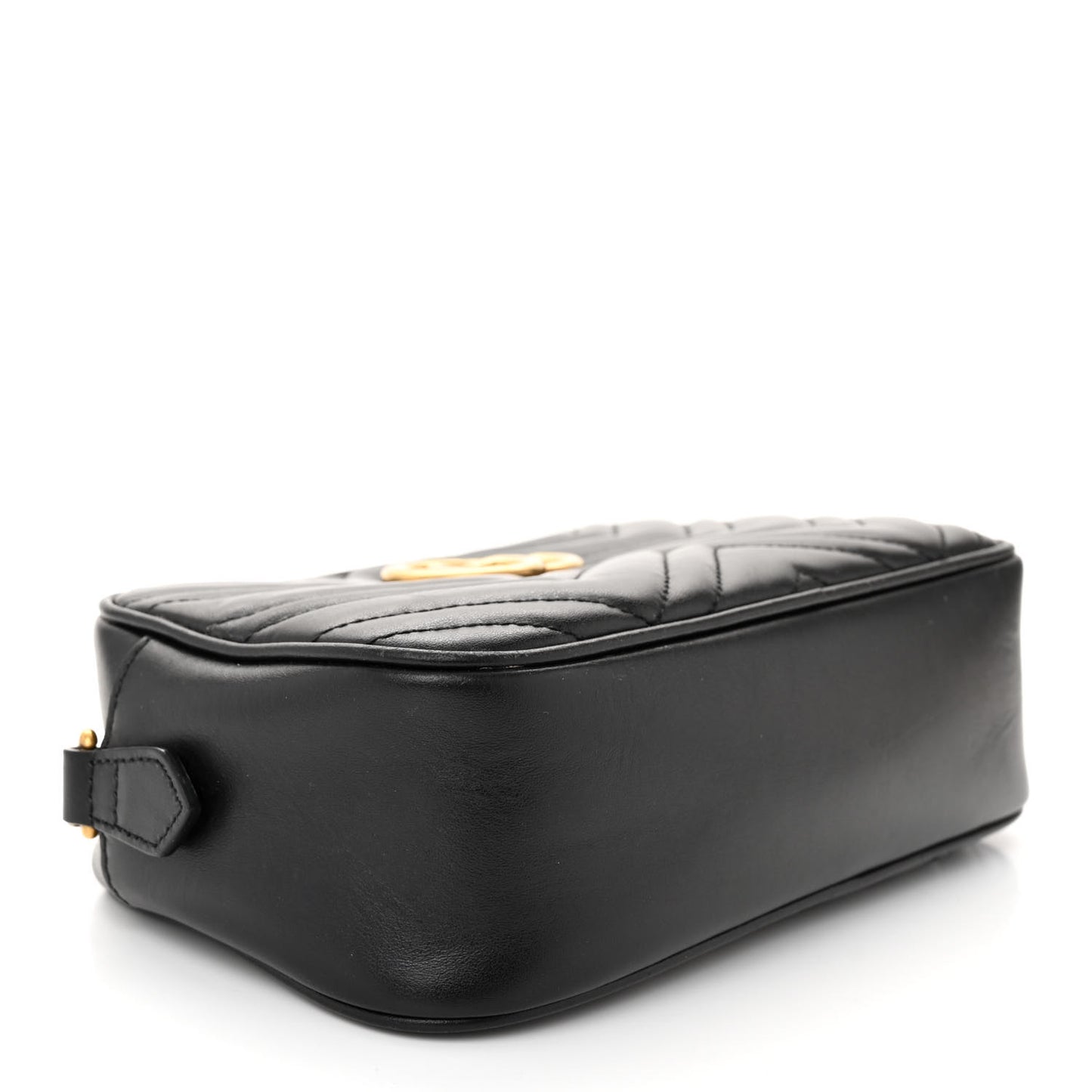 Calfskin Matelasse Small GG Marmont Chain Shoulder Bag Black