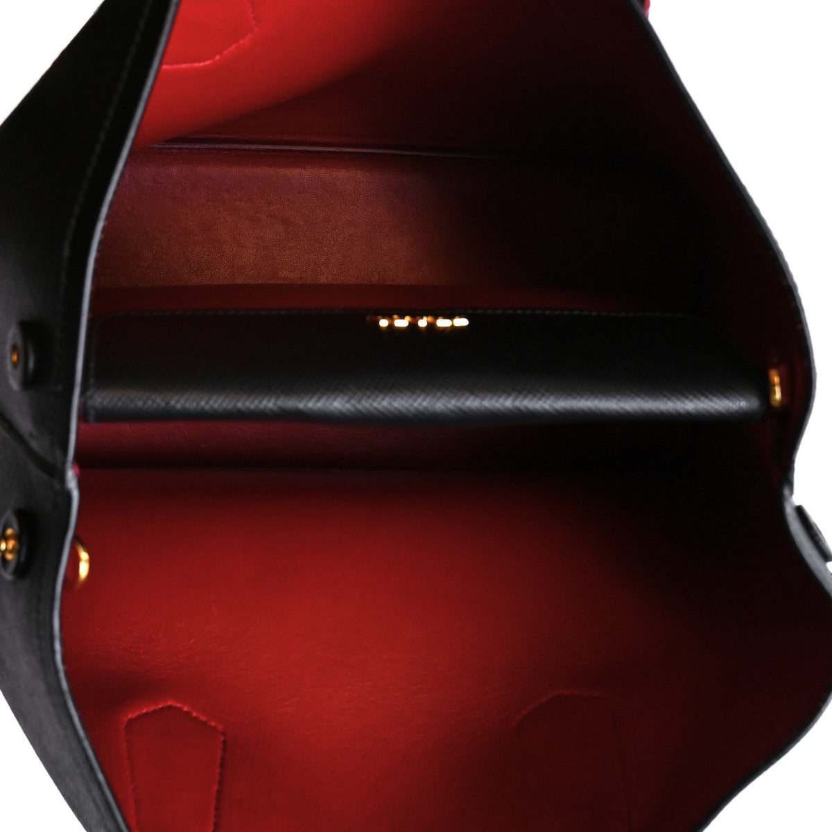 Prada Saffiano Cuir Medium Double Bag Black Fuoco 4 of 10