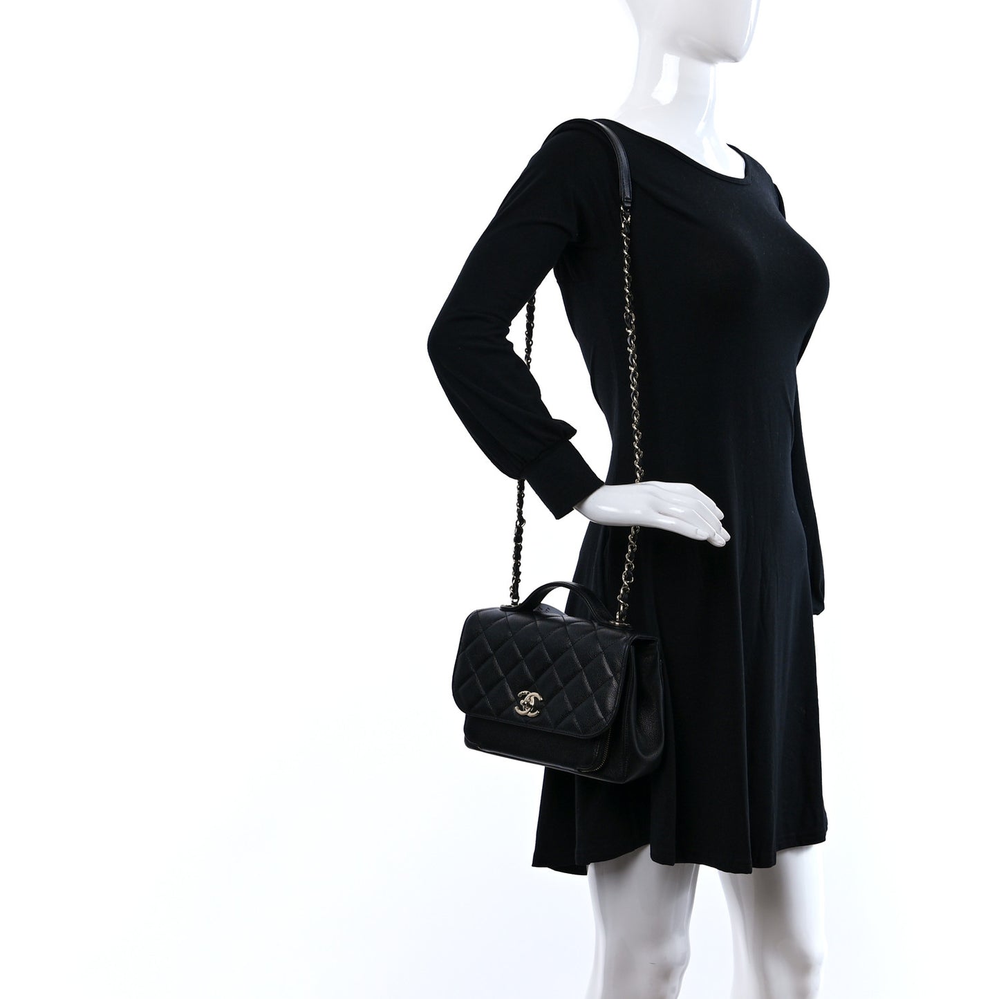 Caviar Quilted Medium Business Affinity Flap Black